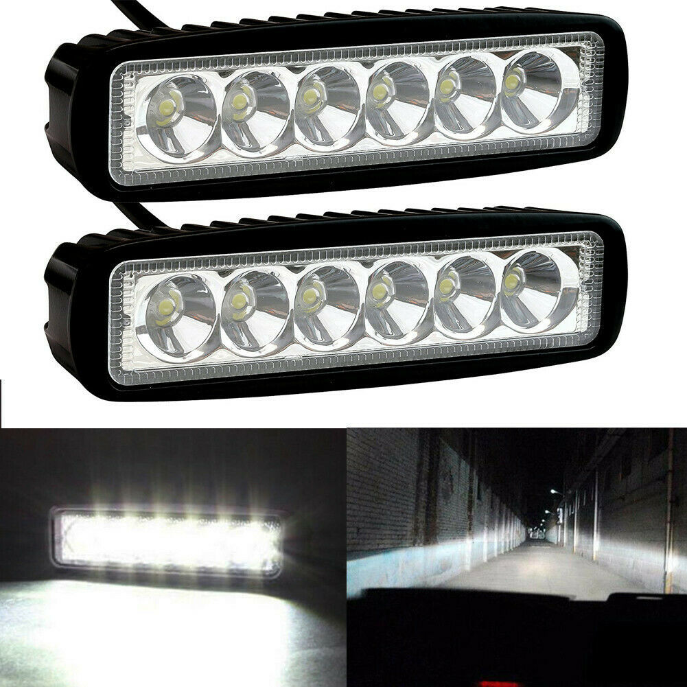 Luz de trabajo de automóvil 18W luces de trabajo todoterreno luces de techo luces auxiliares 6LED luz blanca