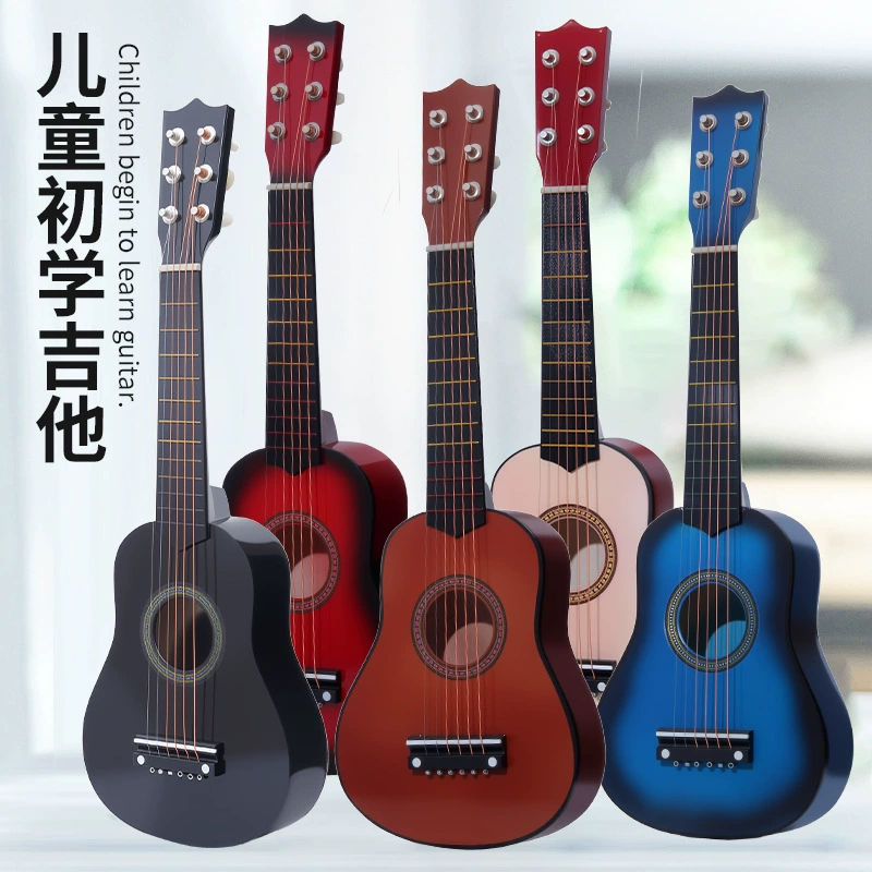 Трансграничная оптовая продажа 21inch маленьких гитар, разноцветные деревянные гитары для детей, которые учатся играть на шестиструнных маленьких гитарах