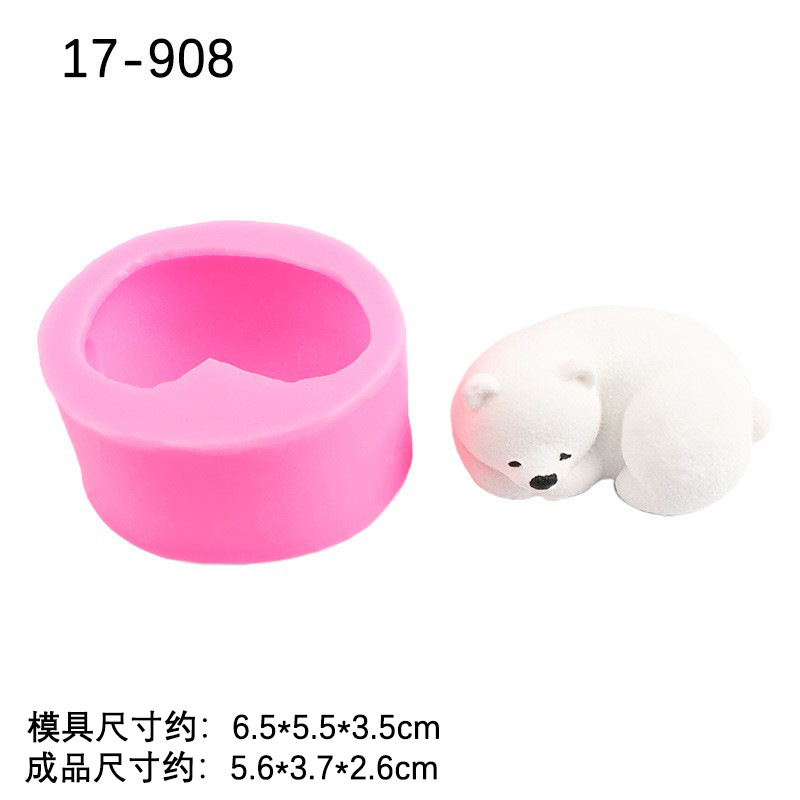 Tres Oso Polar molde de silicona mentira oso creativo pastel chocolate decoración modelo vela aromaterapia epoxi