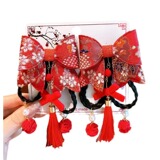 Детский аксессуар для волос, заколка для волос с бантиком с кисточками, парик для принцессы с косичкой, китайский стиль