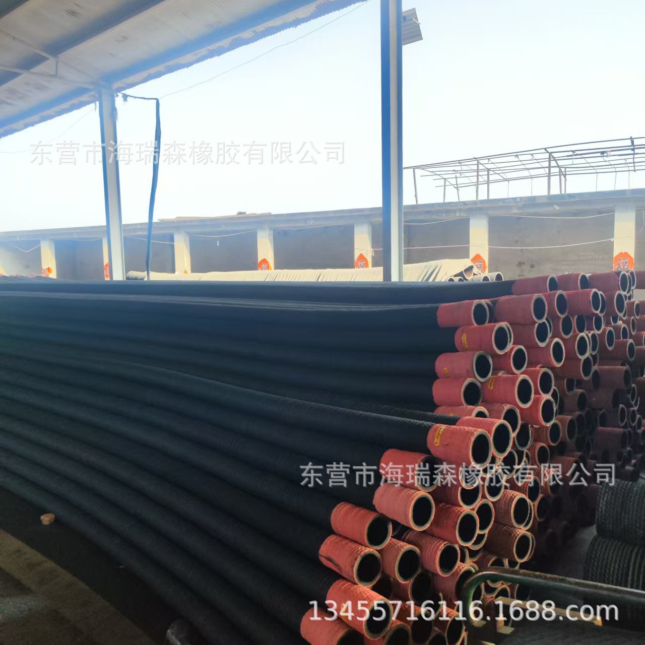 大口径耐高压耐磨耐 法兰钢丝橡胶管 黑色吸排水用法兰钢丝橡胶管