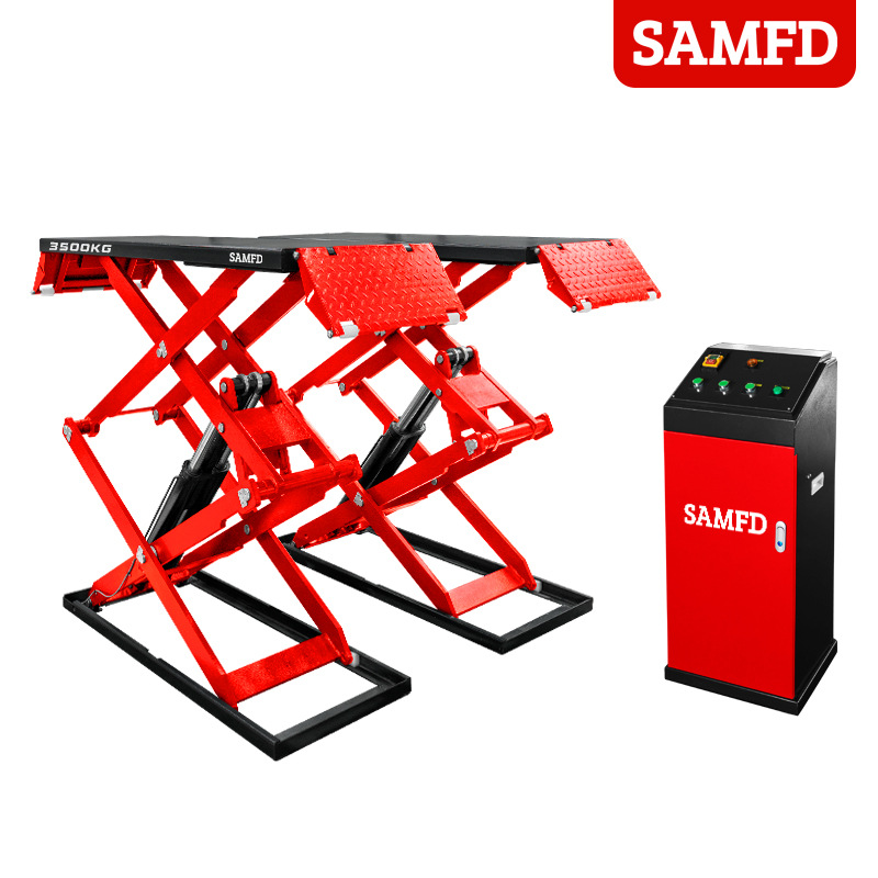 Elevador de cizalla sin excavación, elevador de coche, taller 4S, elevador de cizalla ultrafino especial de 1,8 metros