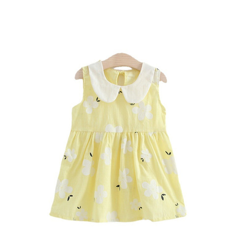 Wholesale Cotton Children's Summer New Dresses Babydoll Neck Backless Dress Children's Princess Dresses Baby Girl Dresses Dropshipping