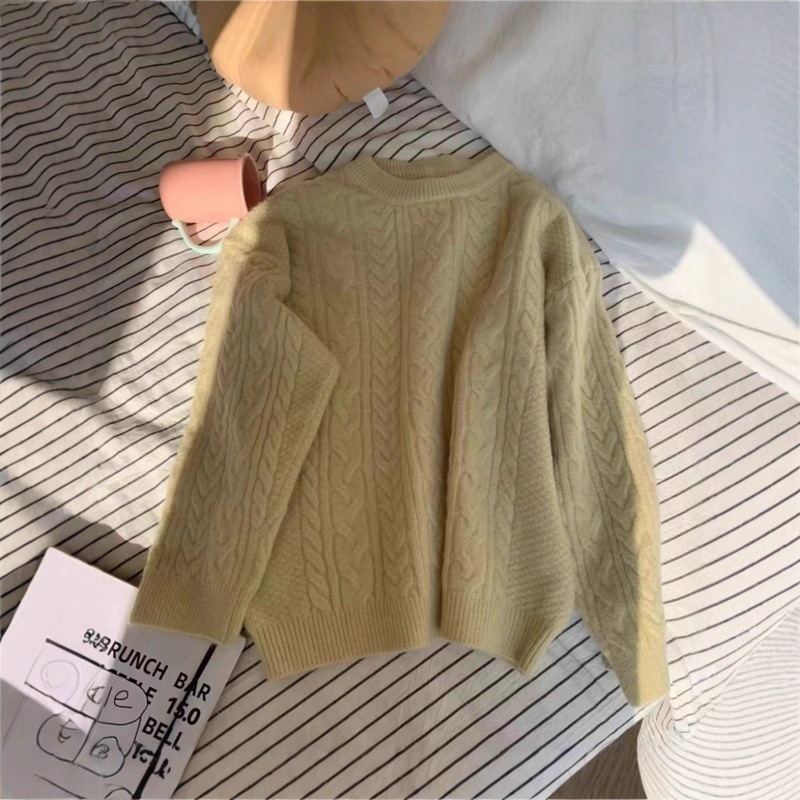 Cross-border Amazon women's sweater 新款麻花针织衫毛衣女装潮|undefined