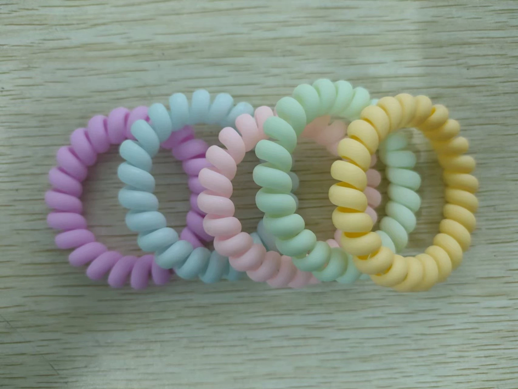 Проволока для волос Telephone Coil Hair Rope (П ponytail) — матовая и прозрачная, корейский простой элегантный, ассорти цветов