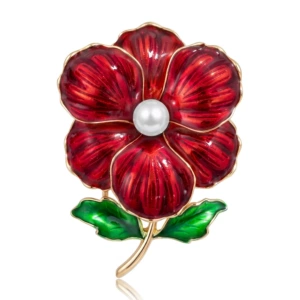 High-end, elegant, and creative enamel poppy flower brooch, a new versatile design, wholesale: BR6053