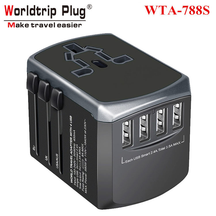 礼品转换插头usb充电旅行多国插头转换器欧标转英规转换头