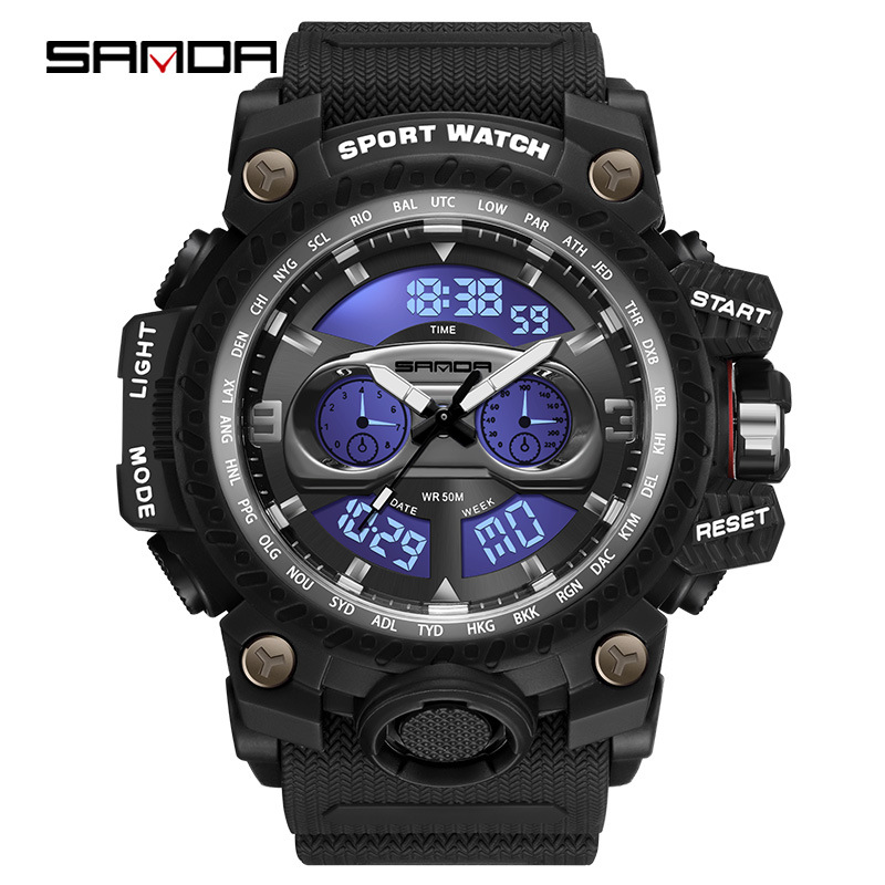 SANDA SANDA 3153 nuevo reloj de moda moda estudiantes reloj de hombre creativo multifuncional cool