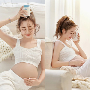 Photo Studio Pregnant Women Photo Exhibition New Fashion Beautiful Art Knitted Suit Pregnant Mother Photography Clothing