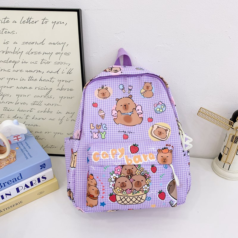 2025 Cross-border Kapibala Mochila de nailon ligero y versátil para niños Mochila de jardín de infantes de moda para niñas