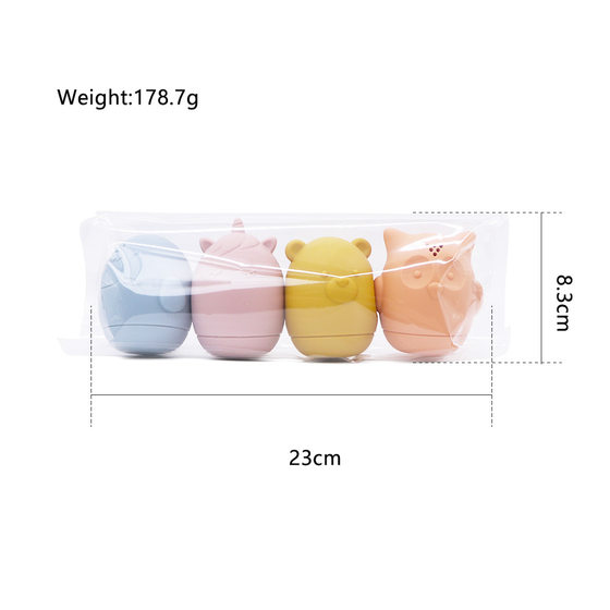 Amazon cross-border baby bath toys one-year-old can chew soft rubber new baby bath toys water spray animals