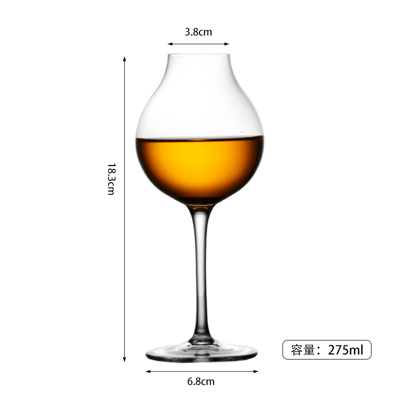 Taza de degustación de whisky, taza de licores, taza de prueba de vino, taza de vidrio de cristal, taza de olor de bebida pura ISO