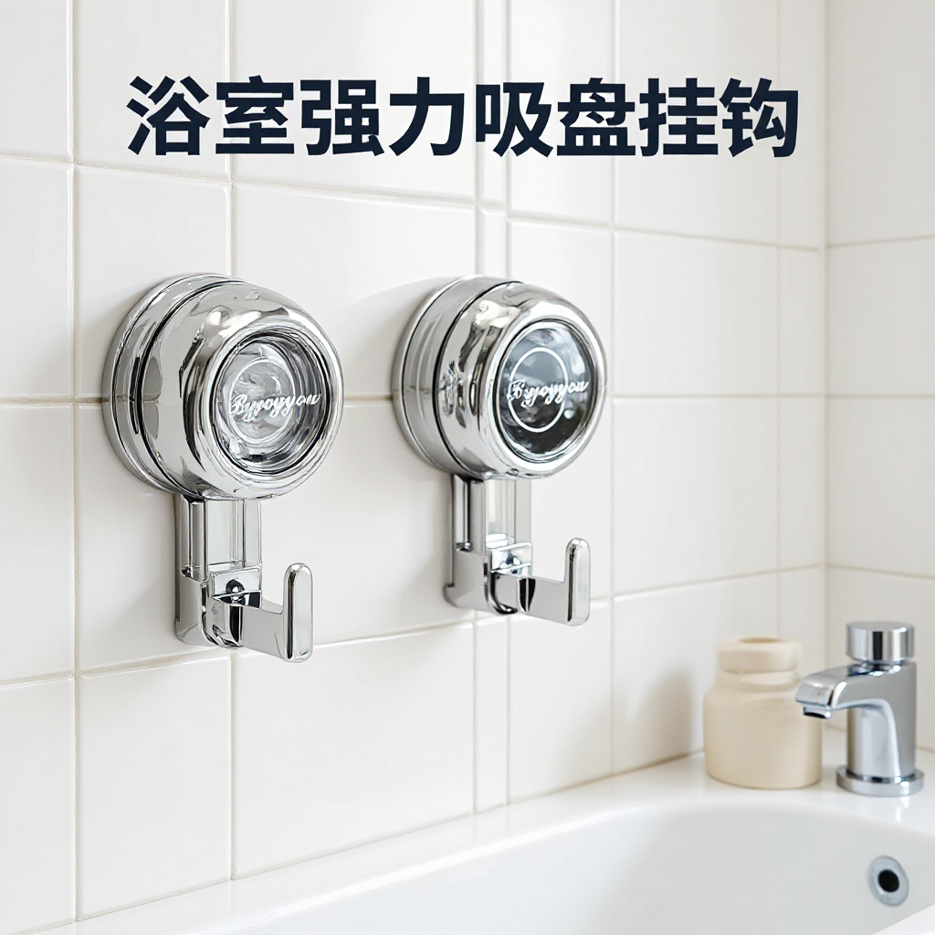 浴室卫生间旋转吸盘挂钩免打孔强力承重真空无痕厨房门后墙壁粘钩|undefined