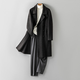 2024 new 90% wool 10% camel velvet coat men's high-end wool coat double-sided casual woolen coat