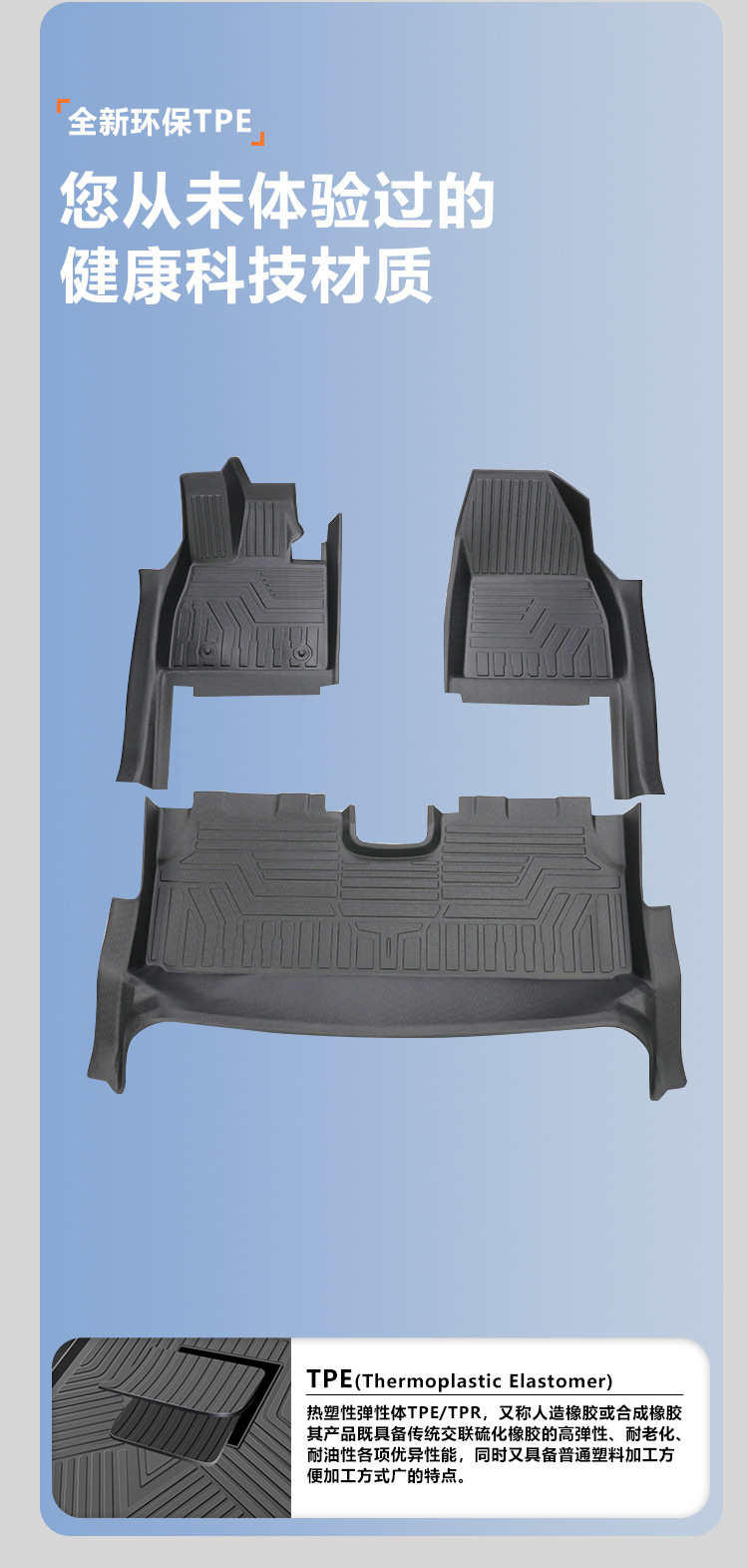 Suitable for BYD Denza Z9/Z9GT full coverage interior modification 24-piece TPE car floor mats