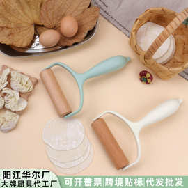 现货新款海豚造型擀面杖苹果派拉花器披萨滚轮饺子皮面粉棍工