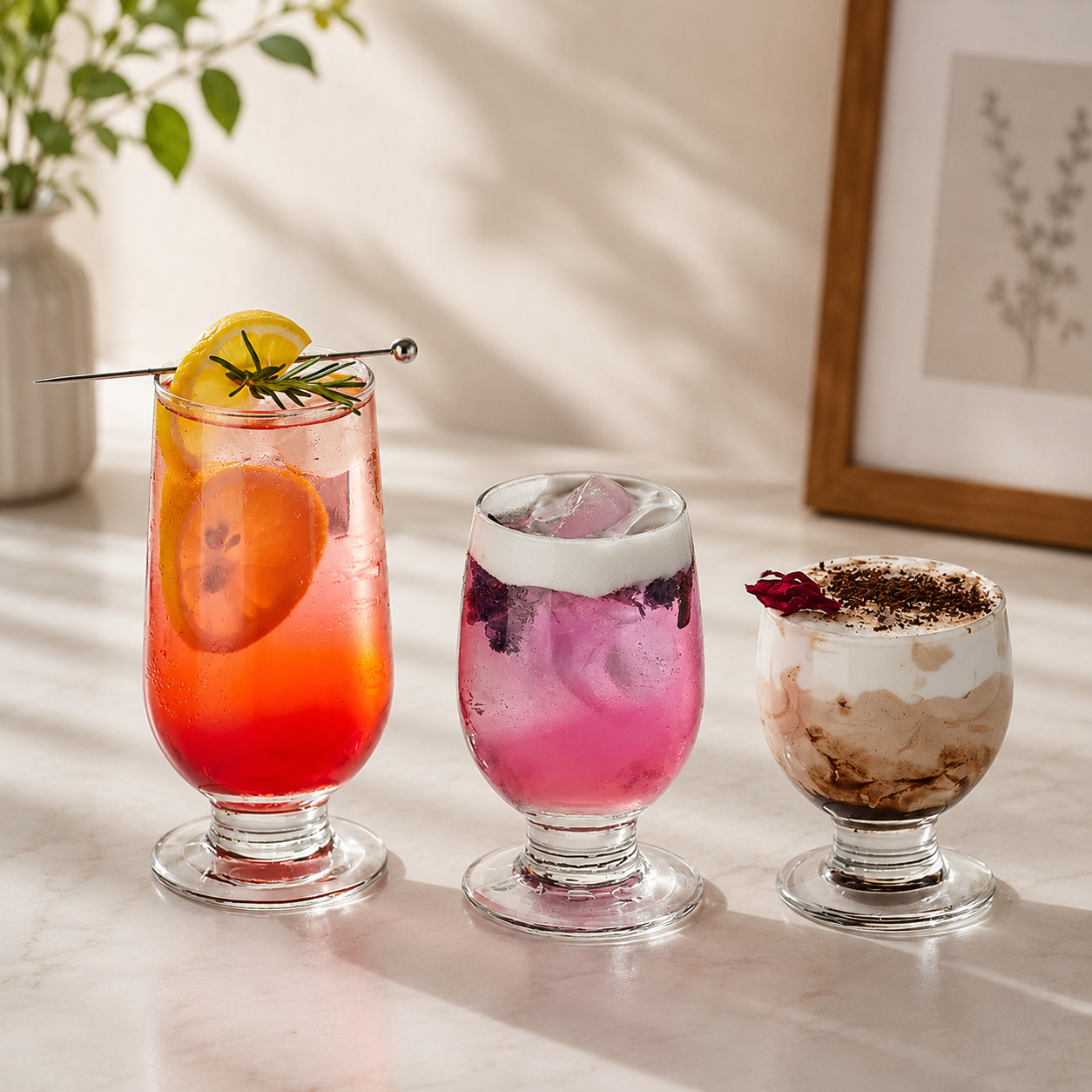 Libi Dwarf Glass Hotel Western Restaurant Bar Sweet Fruit glass Dessert Milkoka Coffee Cold Beverage Water Cup