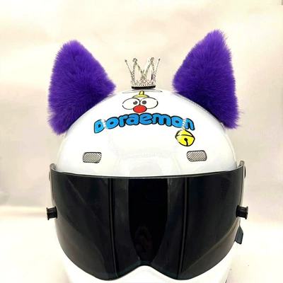 Cross-Border Helmet Accessories Are Hot-Selling Plush Motosiklet dəbilqələri - purple