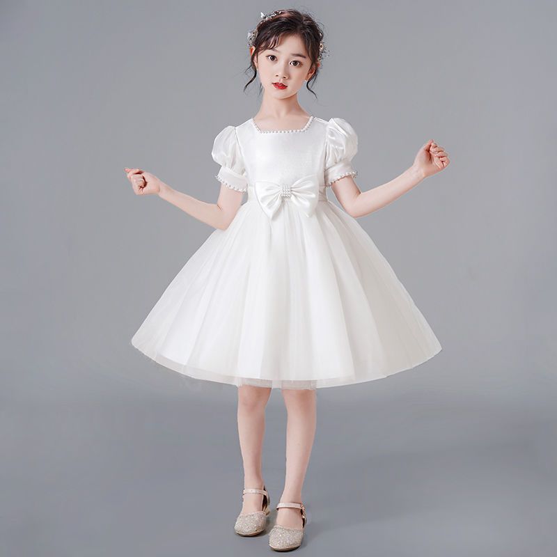 Little Girl Princess Dress Girl Summer Dress Kidsren's White Tutu Skirt Flower Girl Dress Sequin Dress Gauze Skirt Summer