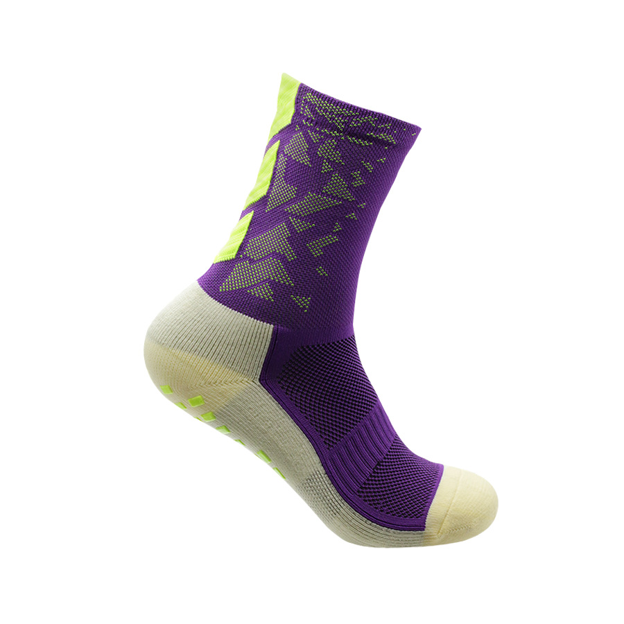 Unisex-Fußballsocken mit rutschfester Sohle und gepolsterter Fußgewölbeunterstützung – Atmungsaktive, feuchtigkeitsableitende Sportsocken zum Laufen, Radfahren und Trainieren_voghion.com