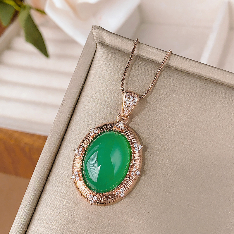 2024 nueva joyería Zhuang Shengsheng simulación europea paloma sangre corindón rojo superficie lisa retro conjunto de oro rosa maestro 13*18