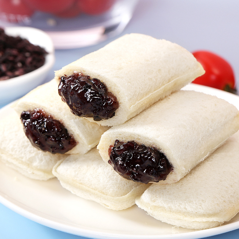 千業紫米小口袋夾心面包整箱裝營養早餐食品糕點網紅奶酪代餐飽腹