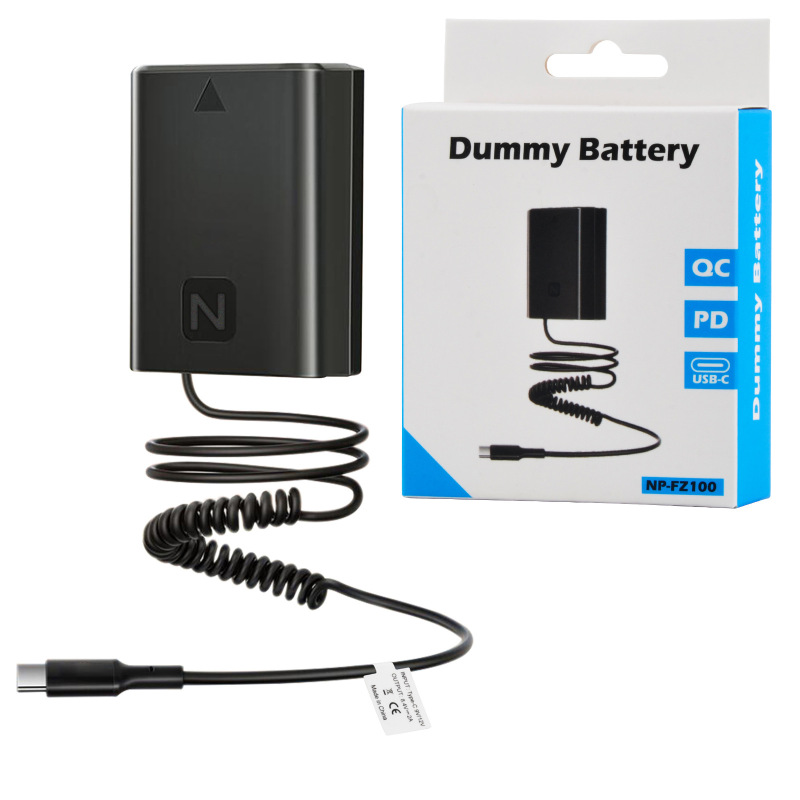 Pd Fast Charging Type-C to Np-Fz100 Dummy Battery, Suitable for Sony Camera Np-Fw100 Dummy Battery