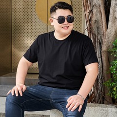 ファットマンカジュアル無地チームビルディング作業服トップス夏 Tシャツメンズ半袖純綿共同購入プラスサイズメンズシャツ