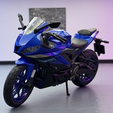 华一车模1:12雅马哈R3合金摩托车模型摆件声光儿童玩具车代发批发
