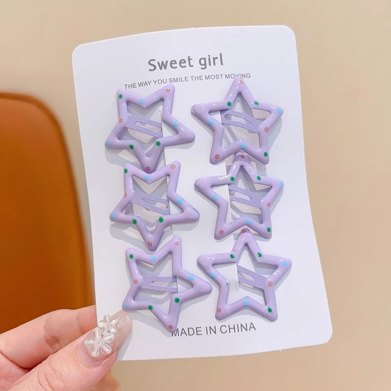 Sweet girl star clip para el cabello 2025 nuevo clip para el cabello de bebés femininos clip para el cabello lateral clip para el cabello de color