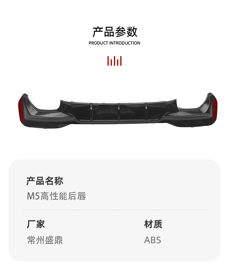 Suitable for Bmw 5 Series (16-23) G30 G31 Car Rear Lip M5 Racing Style Spoiler Cross-Border Modification Parts