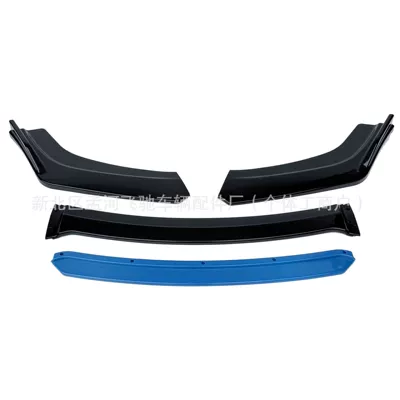 front lip head shovel angle – Other Car Modifications - four-section-universal-sports-front-shovel-bright-black-and-blue-set