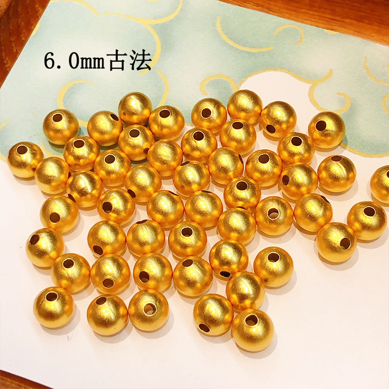 S925 Silver Gold Plated Small Gold Beads 2mm2.5mm3mm4mm5mm Bead Bracelet Necklace String Ornaments DIY Handmade Accessories