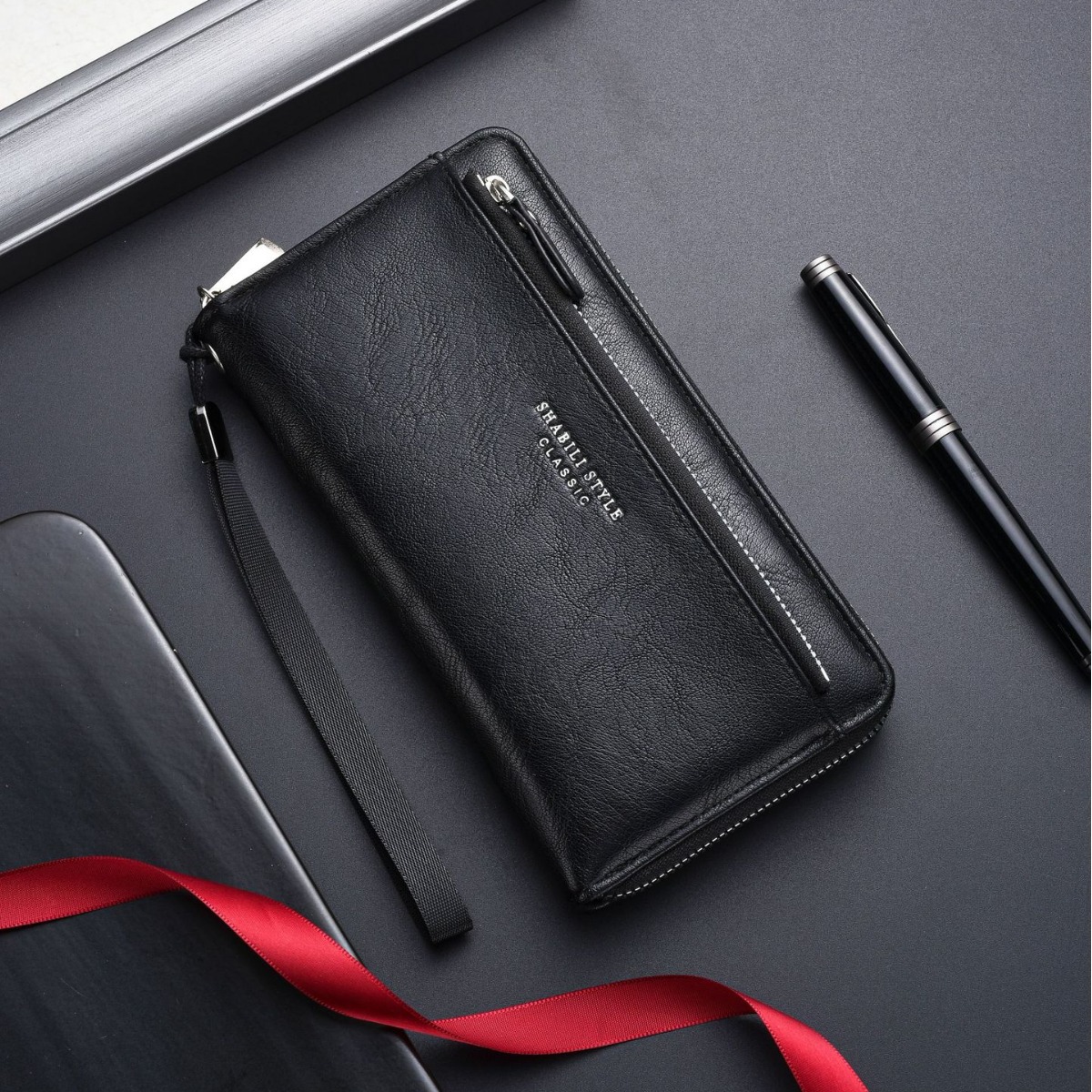 Men's Long Wallet New Style Exterior Zipper Cards Mobile Phone Bag Men's Clutch Bag Soft Leather Youth Fashion Clutch Bag