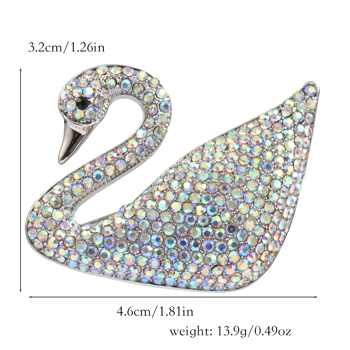 White AB full diamond swan
