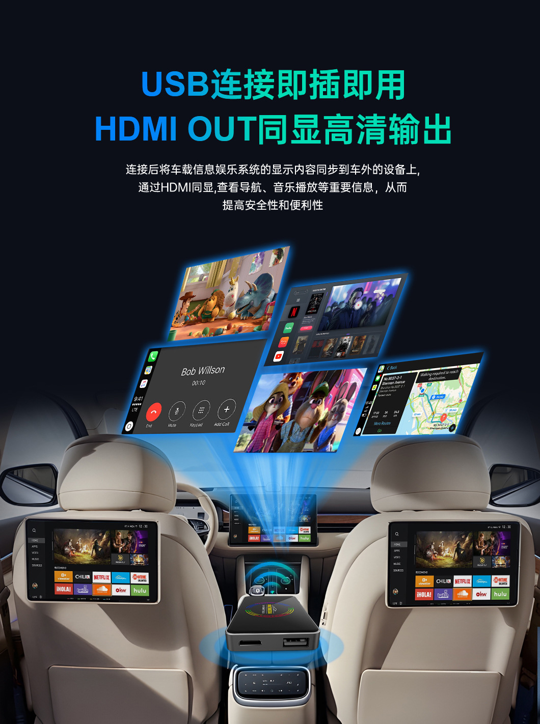 Amazon's Best-Selling Carplay Box Dual Wifi Wired to Wireless Carplay with HDMI Tv Box