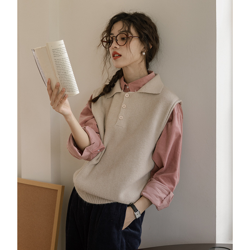 2024 Autumn New Japanese Loose Corduroy Thickened Warm Inner Long Sleeve Shirt Stacked Vest Coat Women 2024 Autumn New Japanese Loose Corduroy Thickened Warm Inner Long Sleeve Shirt Stacked Vest Coat Women