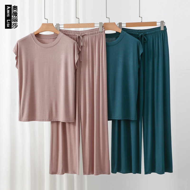 Spring and Summer 2025 New Modal Sleeveless Home Clothes suit Women's Thin Pajamas Pants Casual Outer Wear 2-Piece Set