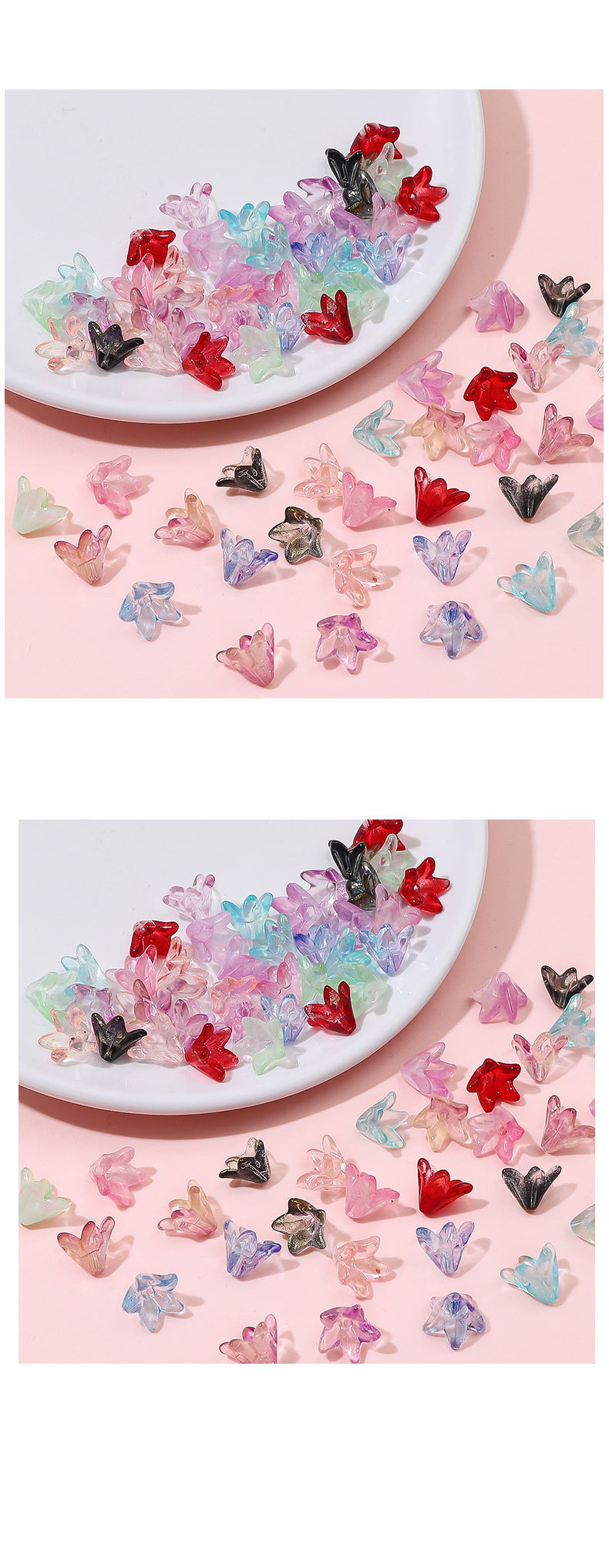 21g Weight Flower Shape Bead Caps Jewelry Making Type DIY Jewelry Accessories Classification 20 Pieces Quantity 20 Pieces Glass Flower DIY Jewelry Accessories Flower Shape Bead Caps