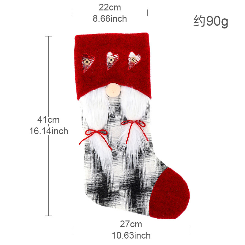 Calcetines de Navidad transfronterizos calcetines de regalo para niños colgantes de árbol de Navidad bolsas de caramelo decoración colgantes de decoración para el hogar de Navidad image 40