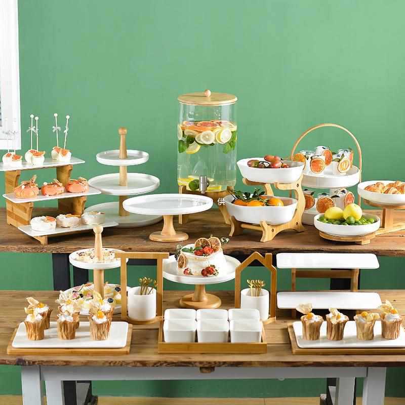 森系デザート台展示棚スナック果物アフタヌーンティーお菓子棚陶磁器誕生日ケーキトレー|undefined