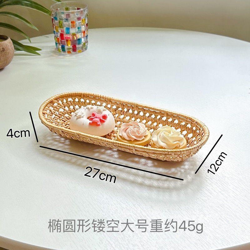 Vietnam de caña trenzada bandeja de fruta cesta trenzada cesta de comida pan