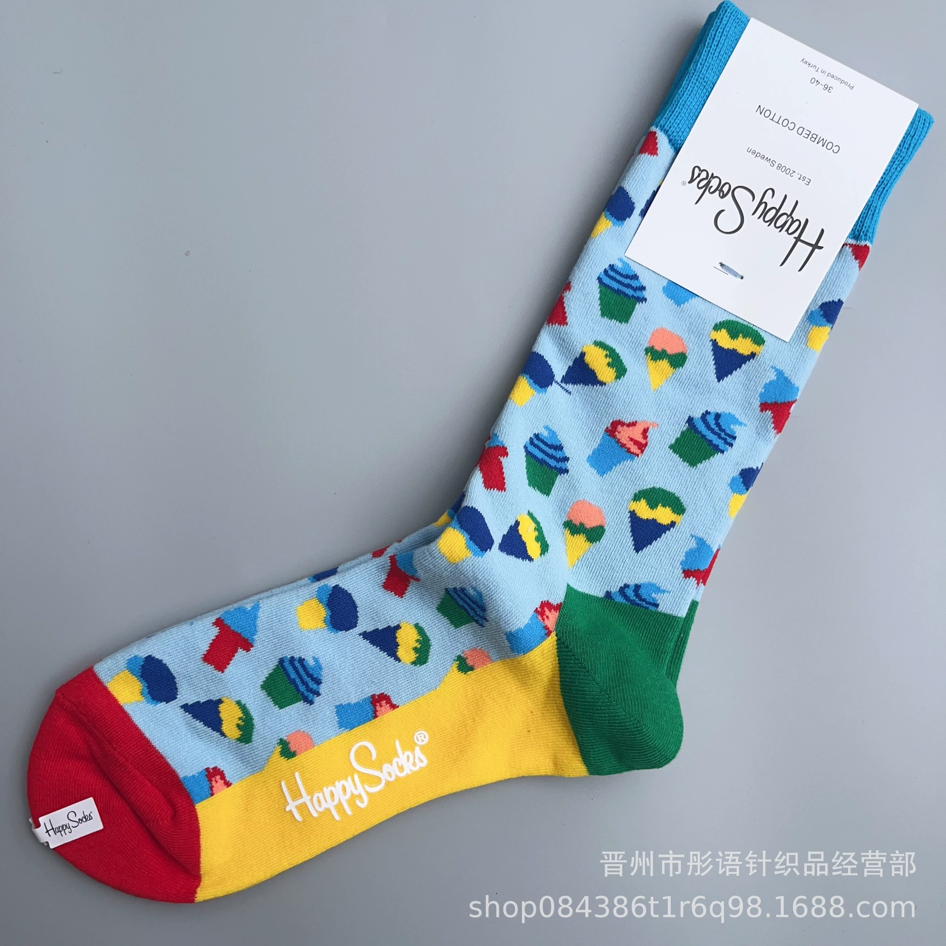 Чулки Happysocks женские скандинавские модные хлопковые гольфы средней высоты женские классические универсальные четыре сезона с животными