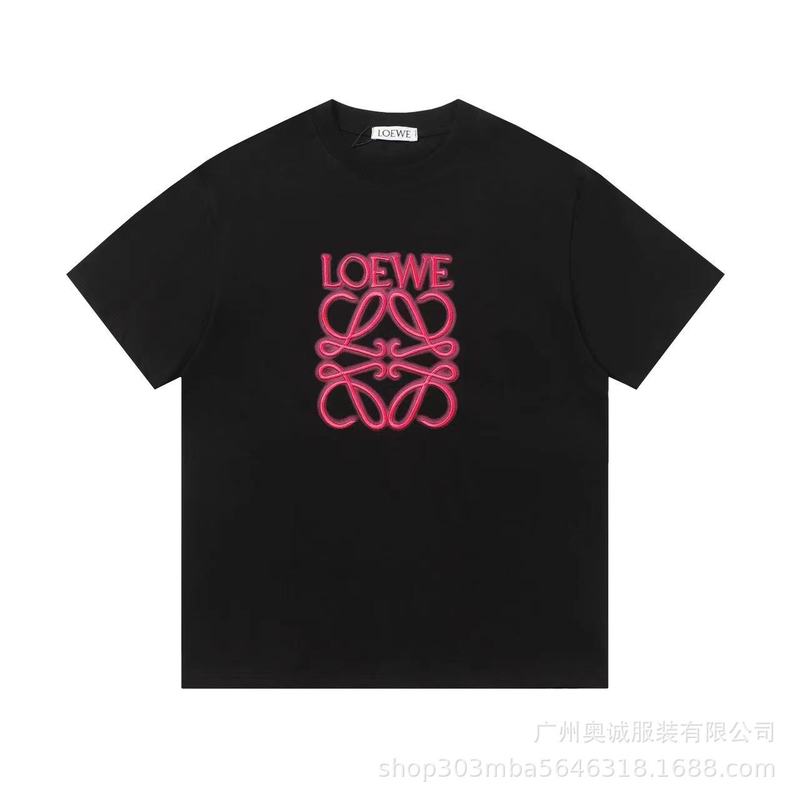 クロスボーダー 25ss Luojia 刺繍ロゴ クラシック ファッション ルーズ コットン Tシャツ カジュアル 半袖 男女兼用 カップル用|undefined