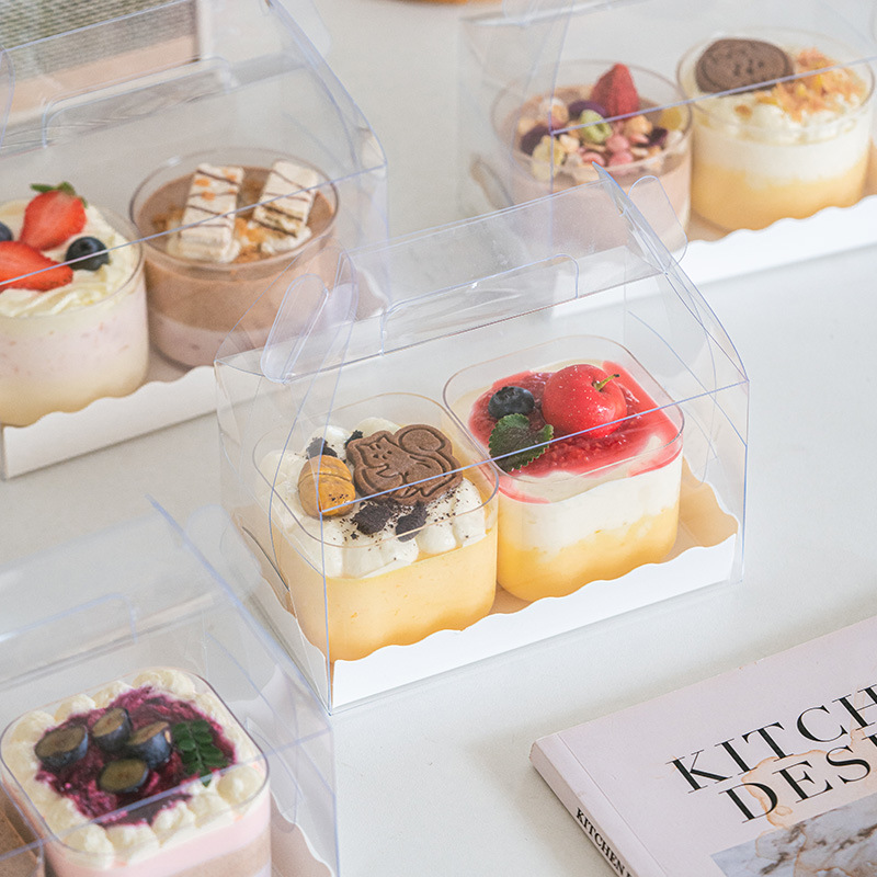 蛋糕包装盒切件千层蛋糕盒打包盒甜品杯打包手提盒蛋糕卷包装盒子