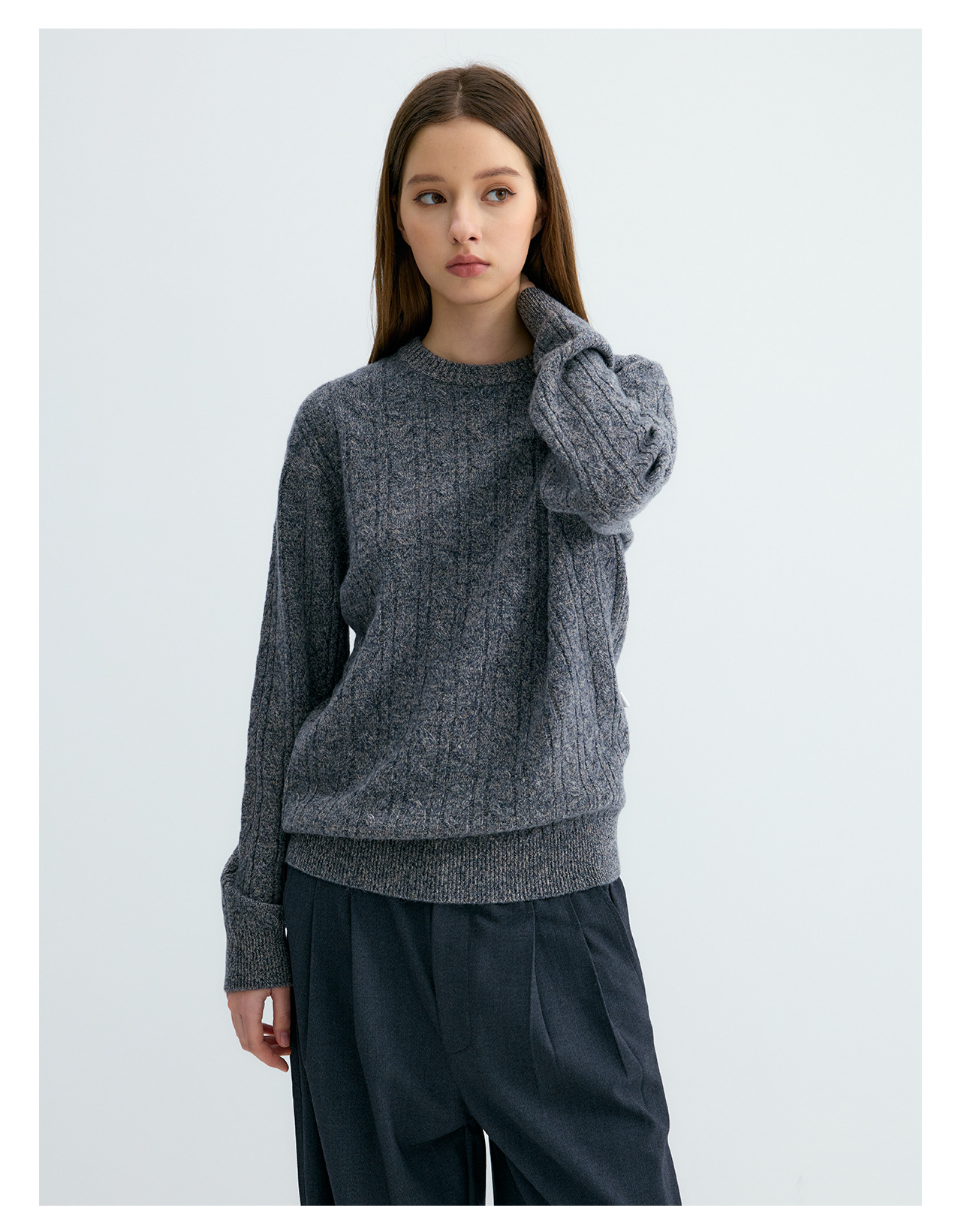UNF Cable-Knit Crewneck Sweater