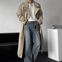 ASCLO老钱风双排扣中长款风衣秋季男韩版高级感廓形时尚大衣外套