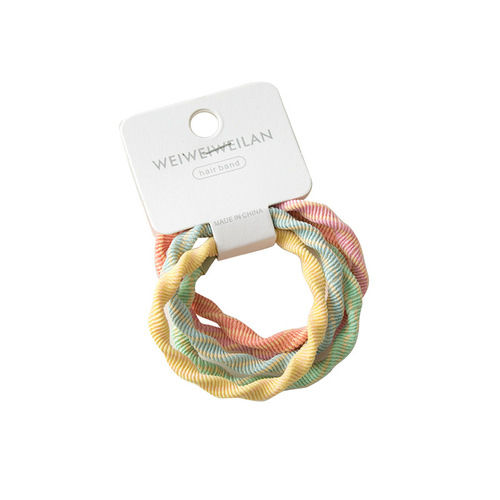 1 card, 5 pieces, spring color, simple, fresh and basic headband set, versatile, high-elastic hair-tying rubber band, hairband for women