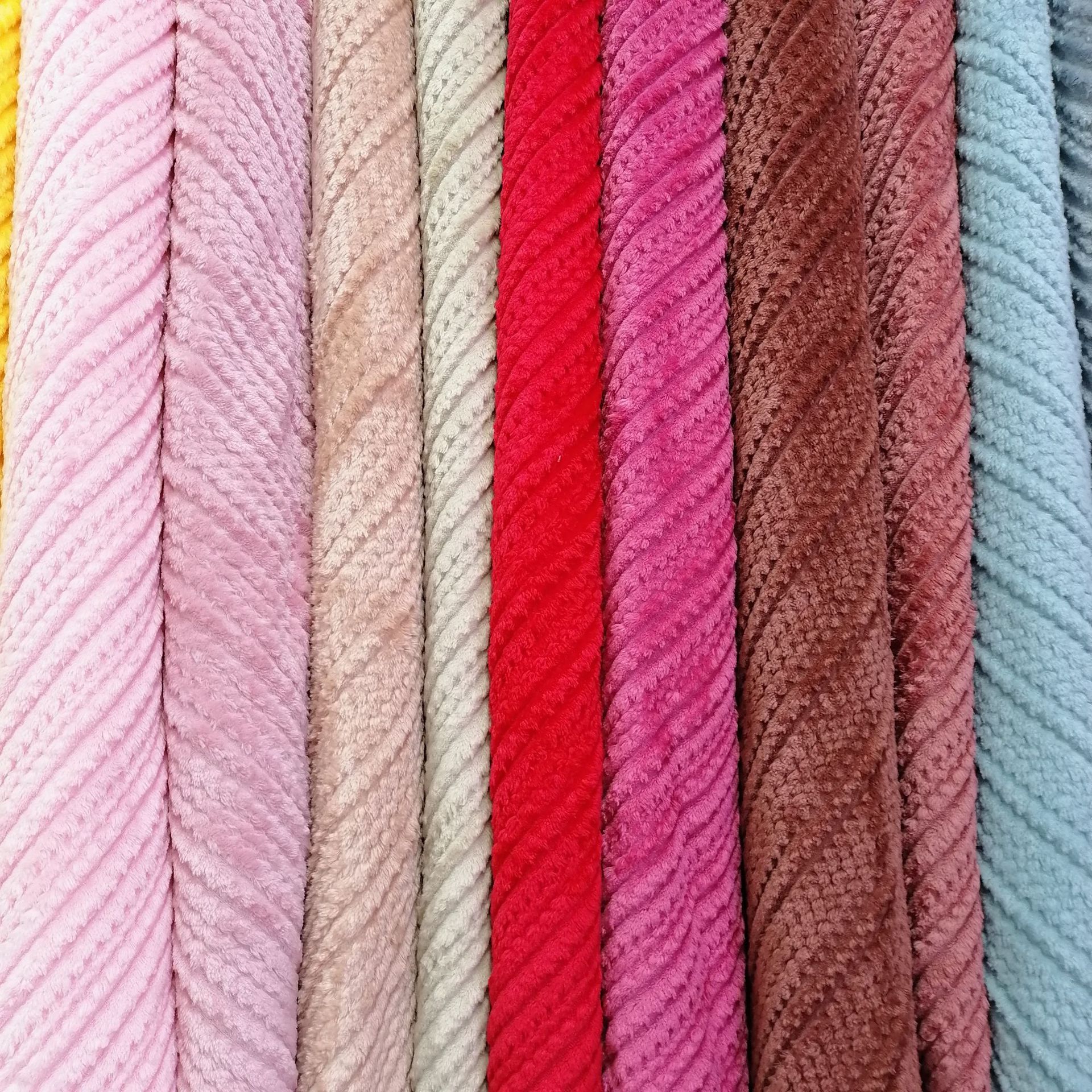 Precio de fábrica de flanel de dos caras, flanel ondulado, tela de corte de flanel curva