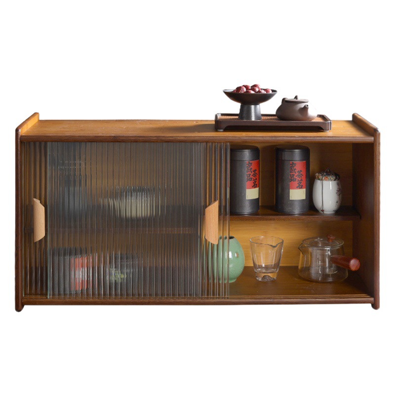 De estilo japonés pequeño gabinete de pared de la cocina de escritorio aparador gabinete de pared colgante de vidrio gabinete de almacenamiento de la sala de estar de la pared del gabinete de almacenamiento